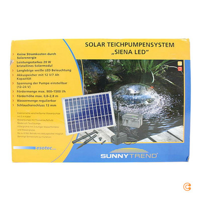 Esotec Solar LED Teichpumpe Pumpenset Gartenpumpe Akkuspeicher 1500 l/h7
