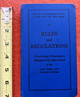 New York City Transit System Board of Transportation NYC Railway System Rules