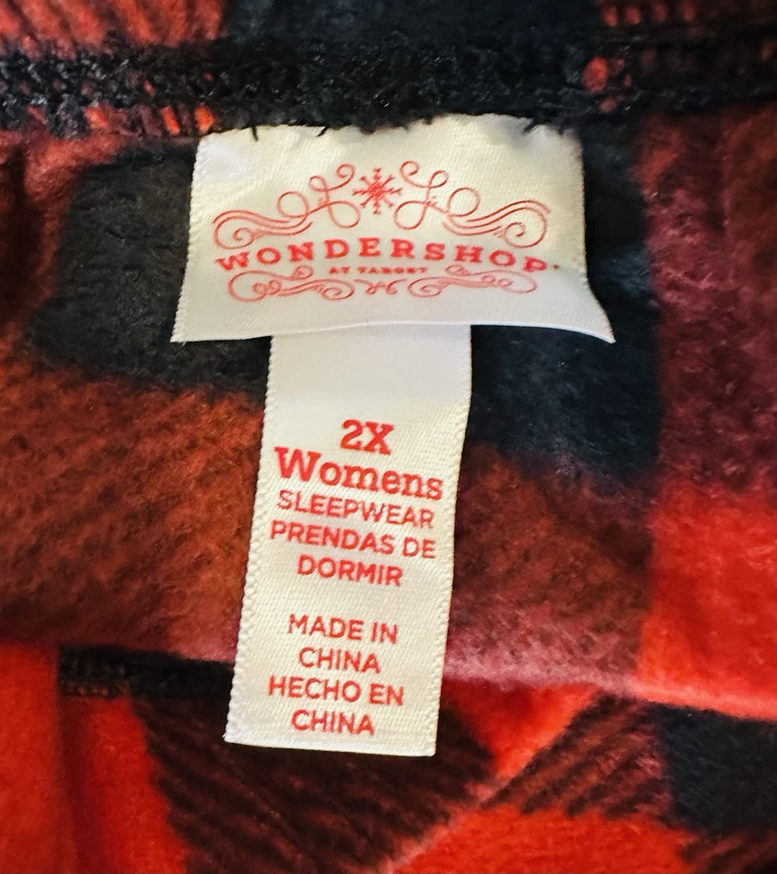 Conjunto de 3 - CALÇAS FEMININAS WONDERSHOP 2X preto xadrez vermelho pelúcia macia NOVO - Imagem 2 de 3