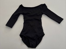 Capezio Boatneck 3/4 Sleeve Leotard Black Size Small - NWOT