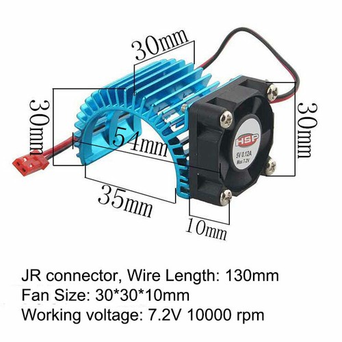 For RC Toys Aluminum Purple 540/550 (3650) Motor Heat Sink w/Fan 7.2V JR Plug - Picture 2 of 5