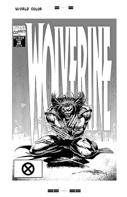 Adam Kubert Wolverine #79 Rare Large Production Art Cover Mono