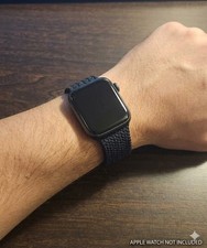 Black Braided Loop Band for Apple Watch 38mm, 40mm, 41mm, and 42mm Series 1-12