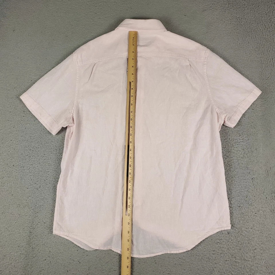 Penguin Shirt Mens Size Large Pink Casual Button Up Short Sleeve - Image 4 of 4