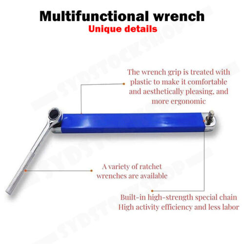 39cm Spanner Extension Wrench Set Offset Ratchet Spanner Extender with Adapters - Picture 9 of 12