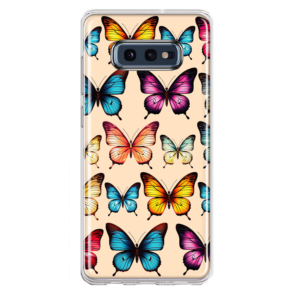 Mundaze Case for Samsung Galaxy S10e Cover Colorful Purple Blue Butterflies