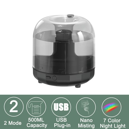 500ML Quiet Air Humidifier Diffuser LED Ultrasonic Aroma Mist Purifier Bedroom - Picture 7 of 21