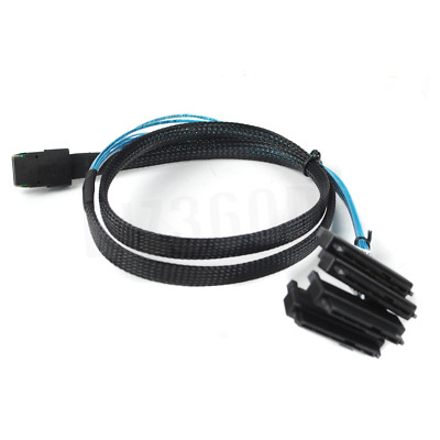 Mini SAS 36P SFF-8087 to 4 SFF-8482 Connectors With SATA Power Cable 3FT 1M