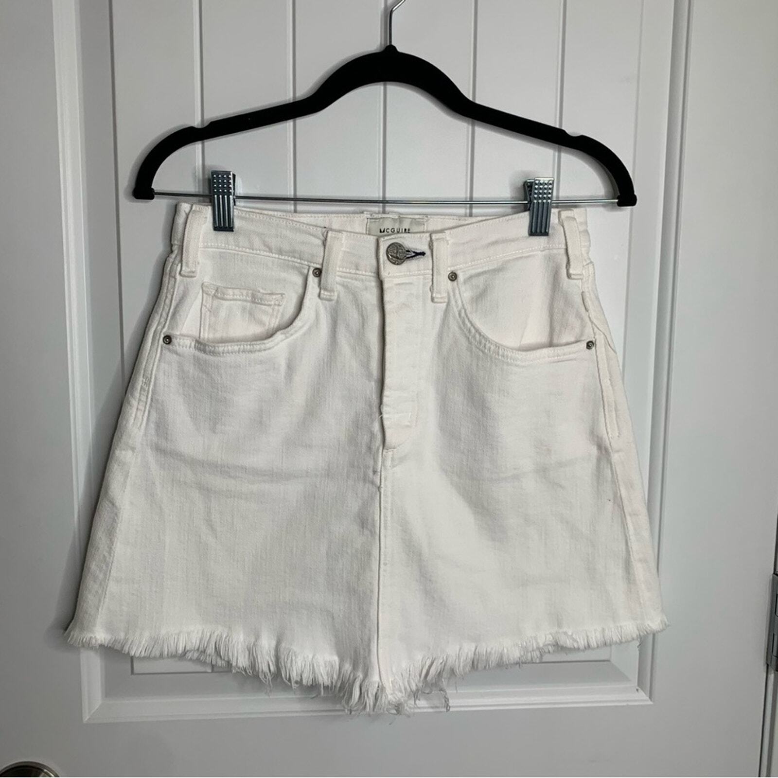 Anthropologie McGuire high rise cut off white denim shorts size 26 summer