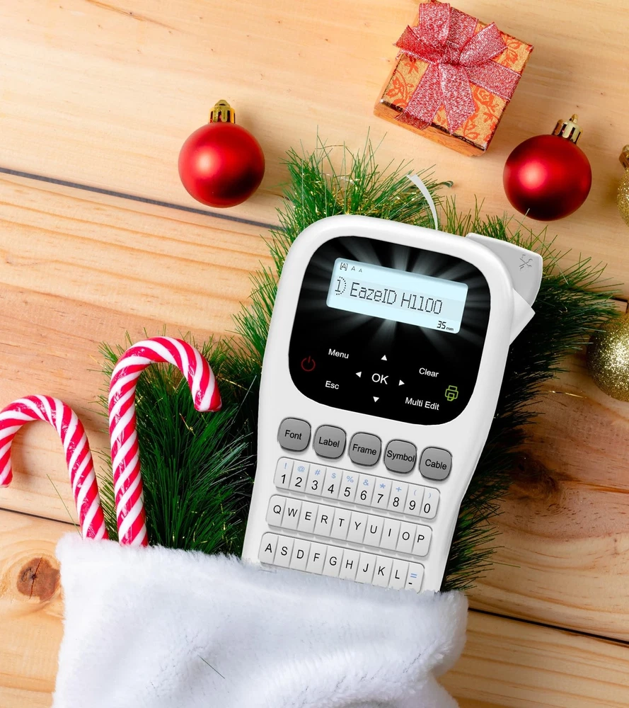 Portable Label Maker Machine with 12mm Waterproof Laminated Tape - H1100 Keyboard Model Portable Label Maker Machine with 12mm Waterproof Laminated Tape - H1100 Keyboard Model