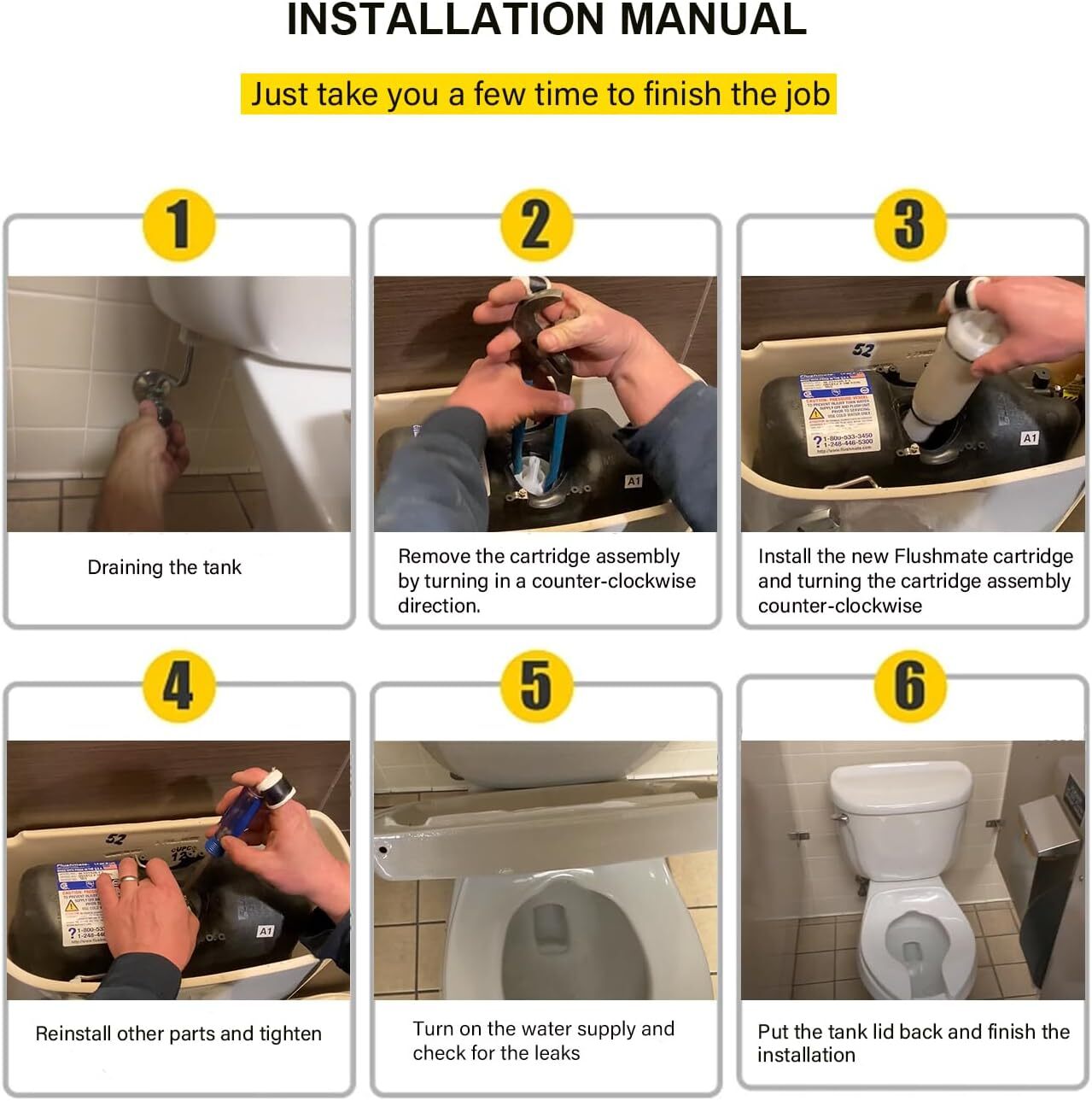 For Flushmate C-100500-K Cartridge Toilet Piston Parts 500, 501, 501A, 501B, 503