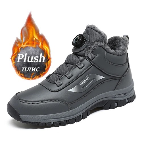 Men Women Plush Bottom Hiking Boots Waterproof Ankle Boots Winter Snow Boots - Picture 26 of 29