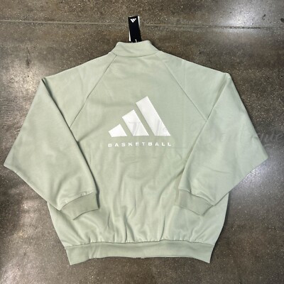 Adidas Unisex Basketball Track Jacket Top Full Zip IJ0943 Halo