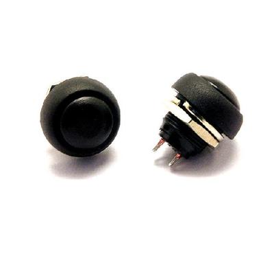 5 STCK. Schwarz 12 mm Wasserdicht Momentdruckknopf Schalter Mini Rundschalter 