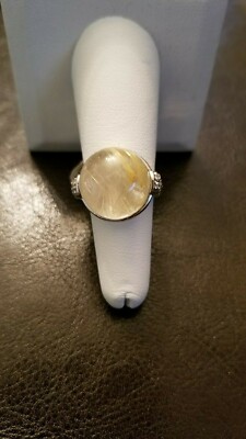 Lovely Moonstone Gemstone With Cubic Zirconia in 925 Sterling Silver Ring Size 6