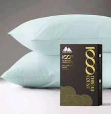 Mayfair Linen 1000 Thread Count Cotton Pillowcase Pair Sea Foam