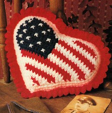 PATRIOTIC I Love America Pillow/Decor/Crochet Pattern INSTRUCTIONS ONLY