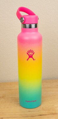 !RARE! HydroFlask 24oz Ombre Hawaiian Rainbow Shave Ice Water Bottle 