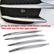 4X Chrome Silver Front Air Vent Scoop Blade Cover Fits 17-20 W213 C238 E300