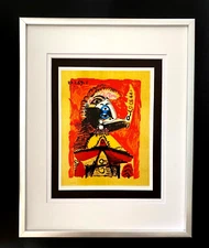 Pablo Picasso + Imaginary Portraits + 1973 Signed Print + Mounted in New Frame