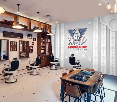 3D Time E961 Hair Cut Barber Shop Wallpaper Mural Wall Print Murals CA Erin