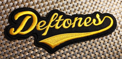 Deftones (band) shaped yellow Embroidered Logo Patch Iron-On Sew-On US ship