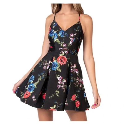 Juniors' B. Smart Floral Spaghetti Strap Dress, Girl's, Size: 1, Black Juniors' B. Smart Floral Spaghetti Strap Dress, Girl's, Size: 1, Black