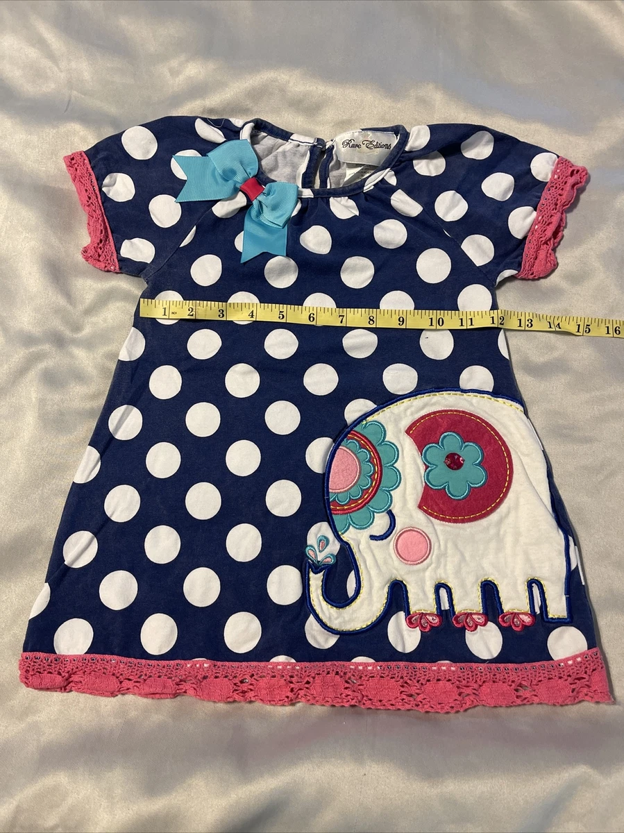 Rare Editions Elephant Dress Size 6 Pink Blue eBay