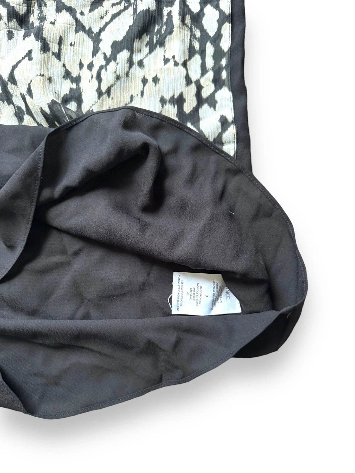 OFF WHITE Abito a turni senza maniche Vinci in seta astratto stampa serpente nero bianco sporco taglia 0+