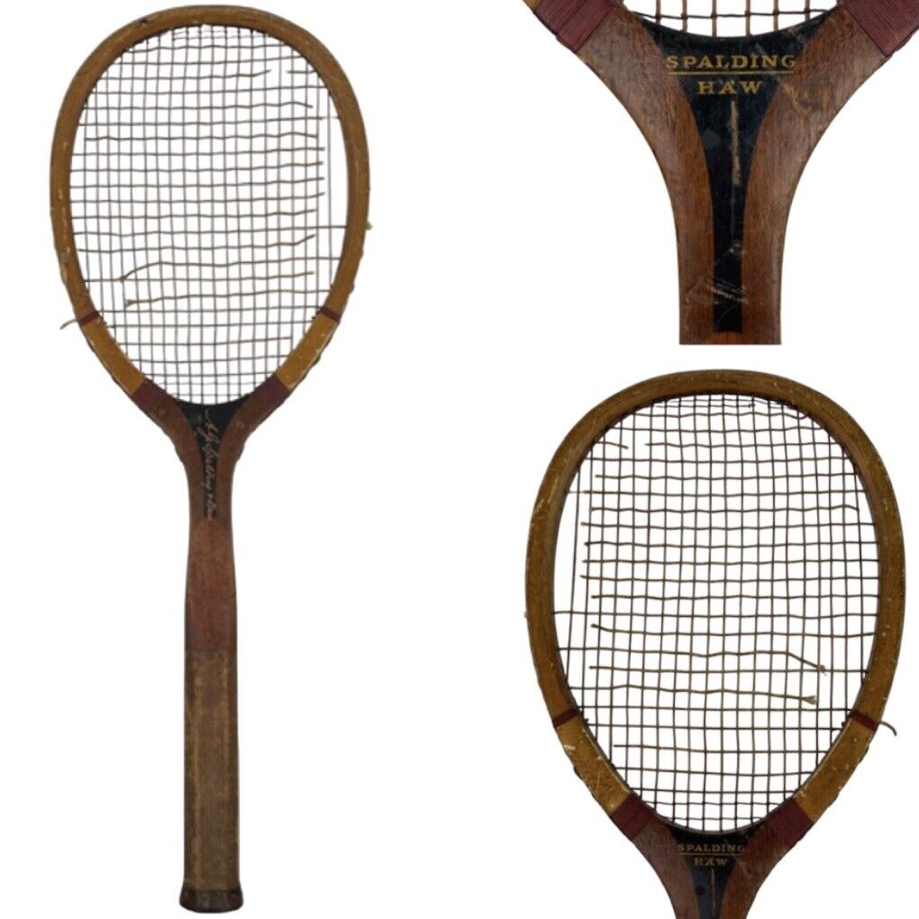 A G Spalding & Bros HAW Antique Tennis Racket Patented in A G Spalding & Bros HAW Antique Tennis Racket Patented in