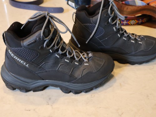 Merrell Thermo Chill Boots Women 10 Black Waterproof Mid Snow Rain Hiking Shoes - Picture 3 of 7