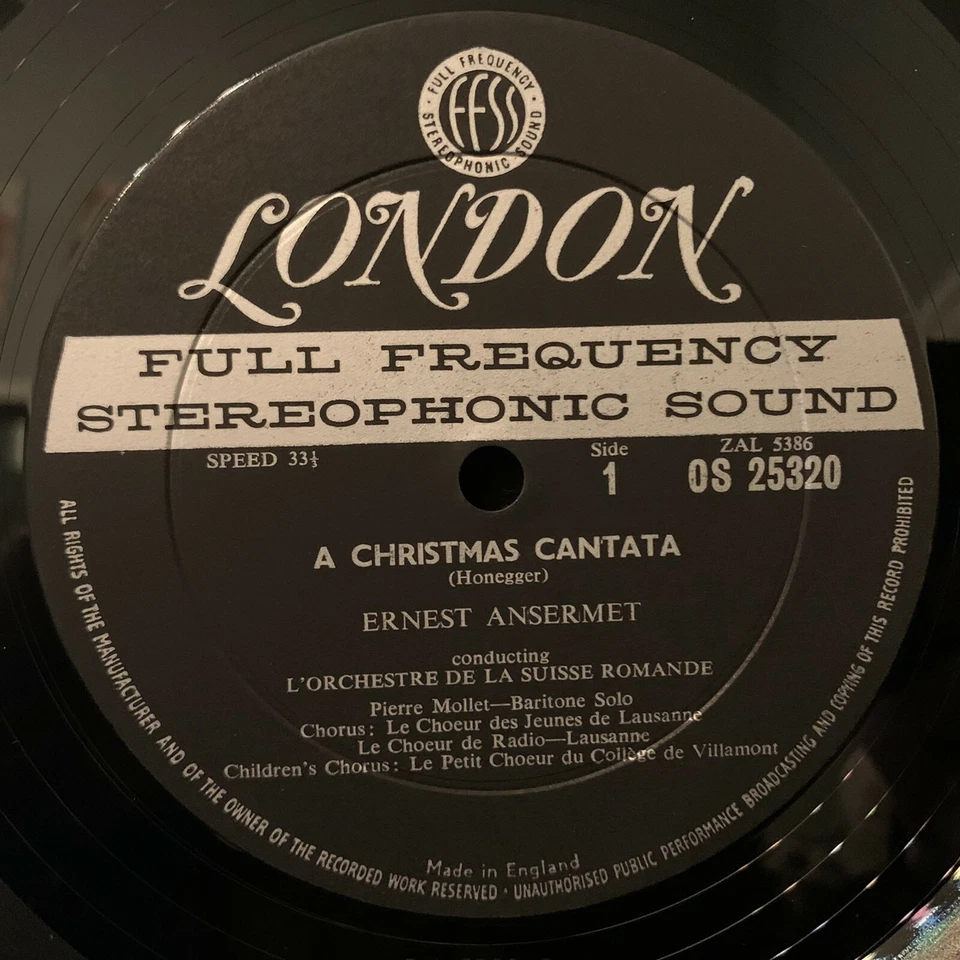 LONDON BLUEBACK OS 25320 - HONEGGER Cantata & String Symphony - ANSERMET - ST LP - Image 3 of 4
