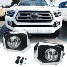 Fits 2016-2022 Toyota Tacoma Pickup Front Bumper Cover Fog Lights Lamps W/Bezel