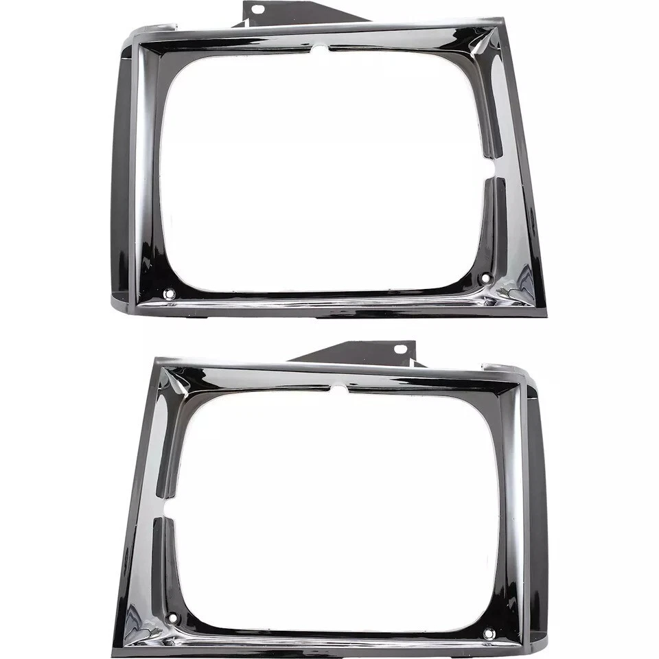 New Front Headlight Door Chrome Left Right 2PC Set Fits 1982-1990 Chevrolet S10 - Image 2 of 4