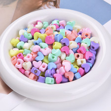 BULK 12MM Pastel Acrylic Heart Spacer Beads
