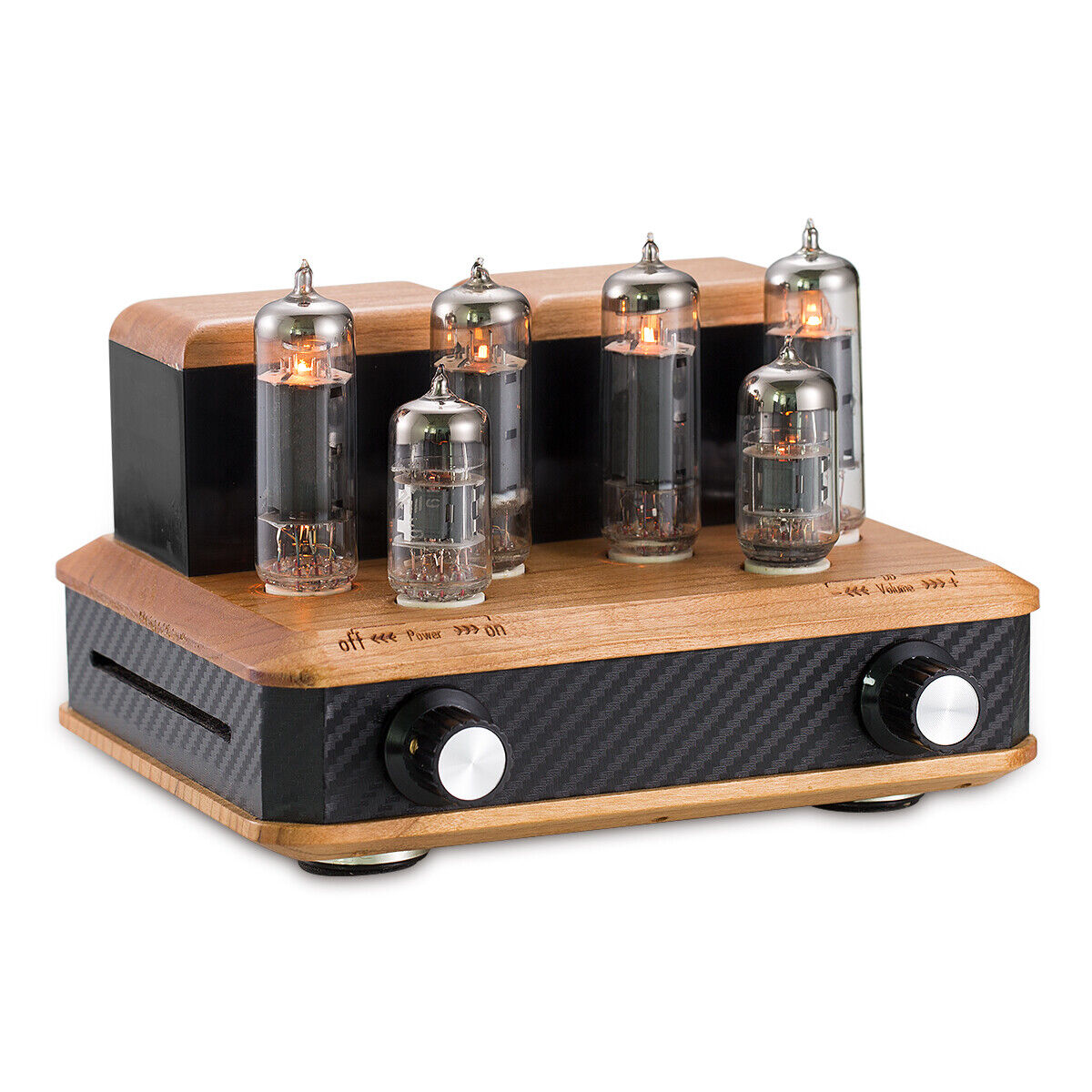 Mini 6P15/EL84 Vacuum Tube Amplifier Wood Push-pull Stereo Audio Power Amp  8W×2