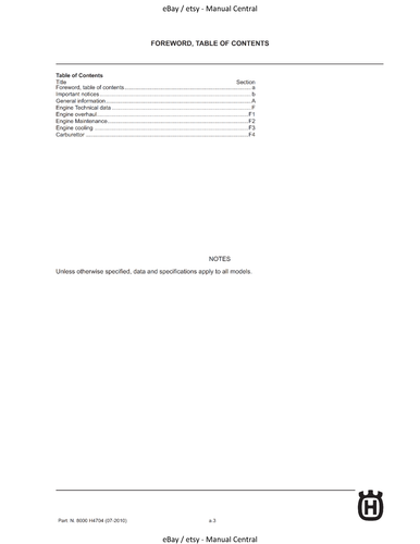 HUSQVARNA 2011 - TE 125 SMS4 ENGINE REPAIR WORKSHOP SERVICE MANUAL REPRINTED - Picture 2 of 2