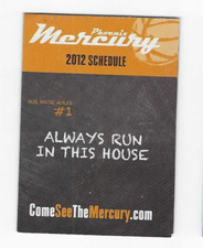 2012 PHOENIX MERCURY POCKET SCHEDULE SPONSOR BY KIA