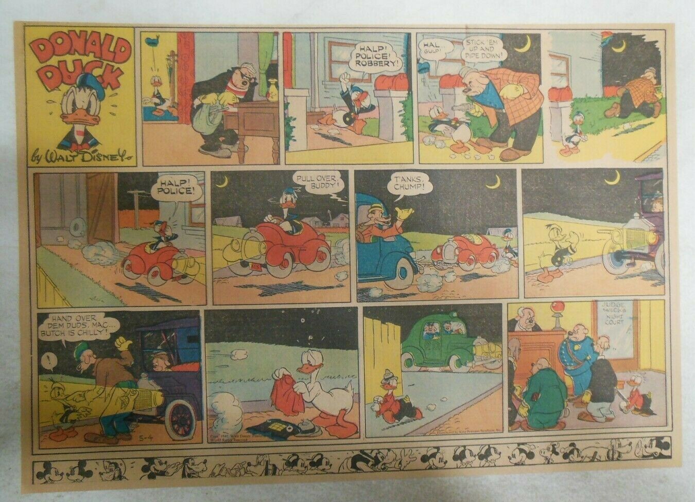 Donald Duck Sunday Page by Walt Disney from 5/4/1941 Half Page Size 