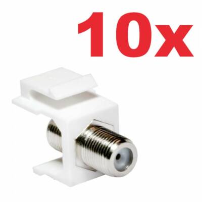 10er SET: LOGILINK F-BUCHSE KEYSTONE VERBINDER TV SAT 75OHM SnapIn MODUL ANTENNE