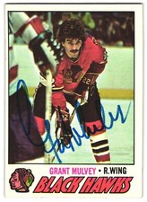 Grant Mulvey Autographed 1977 Topps  Card #101 Chicago Blackhawks