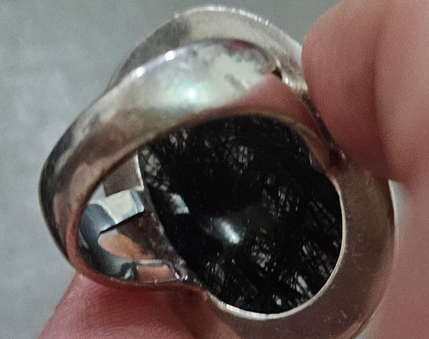 Black Rutilated Quartz And Solid Silver Heavy, Fa… - image 7