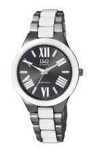Q Q by Citizen F521-408Y Women's White Black Tone Dress Watch GREAT GIFT