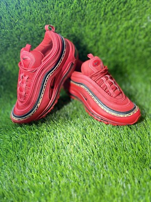 WOMEN SZ NIKE AIRMAX 97 UNIVERSITY RED BLACK