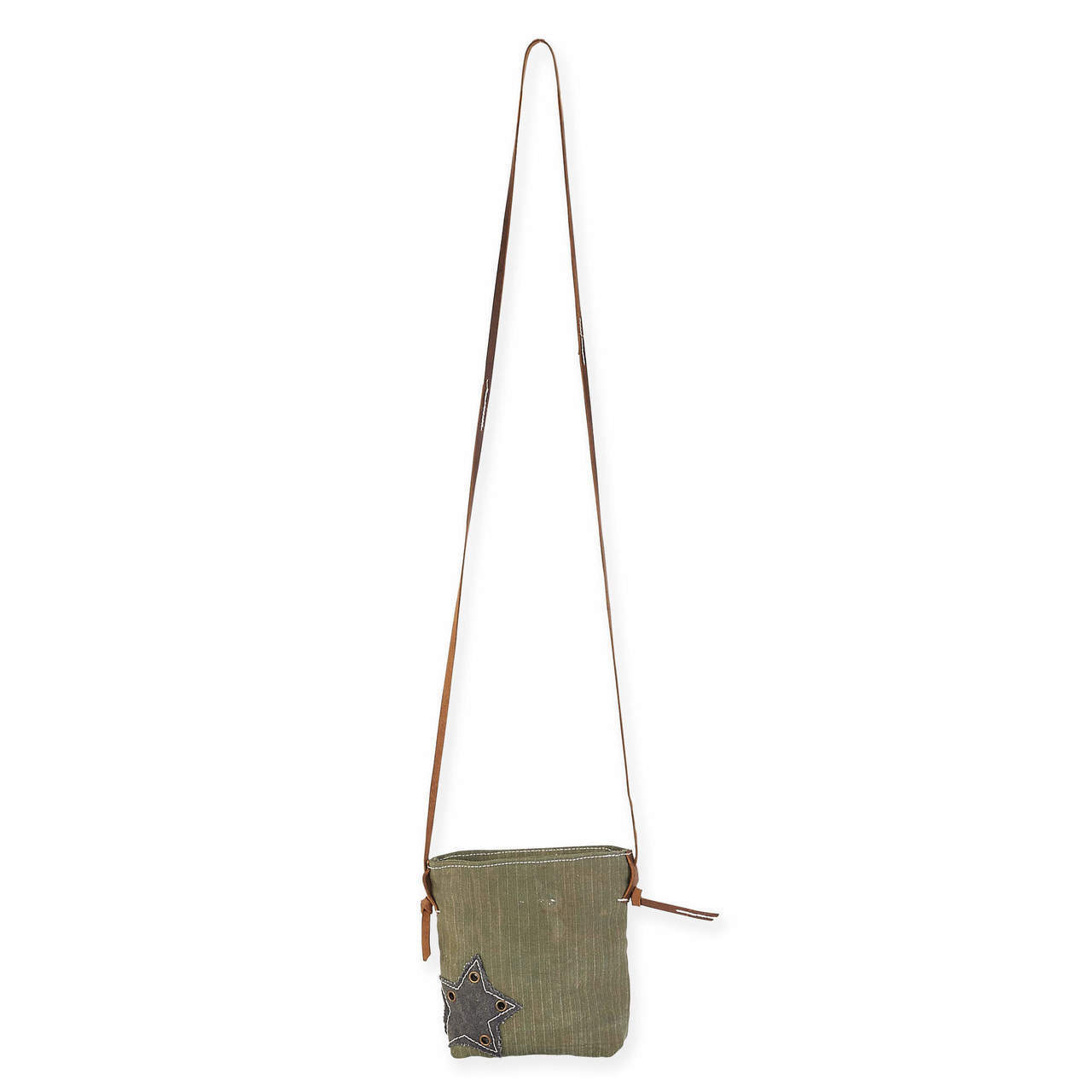 Uchi Star Small Canvas Crossbody с винтажным ремешком и отделкой из переработанной парусиновой кожи
