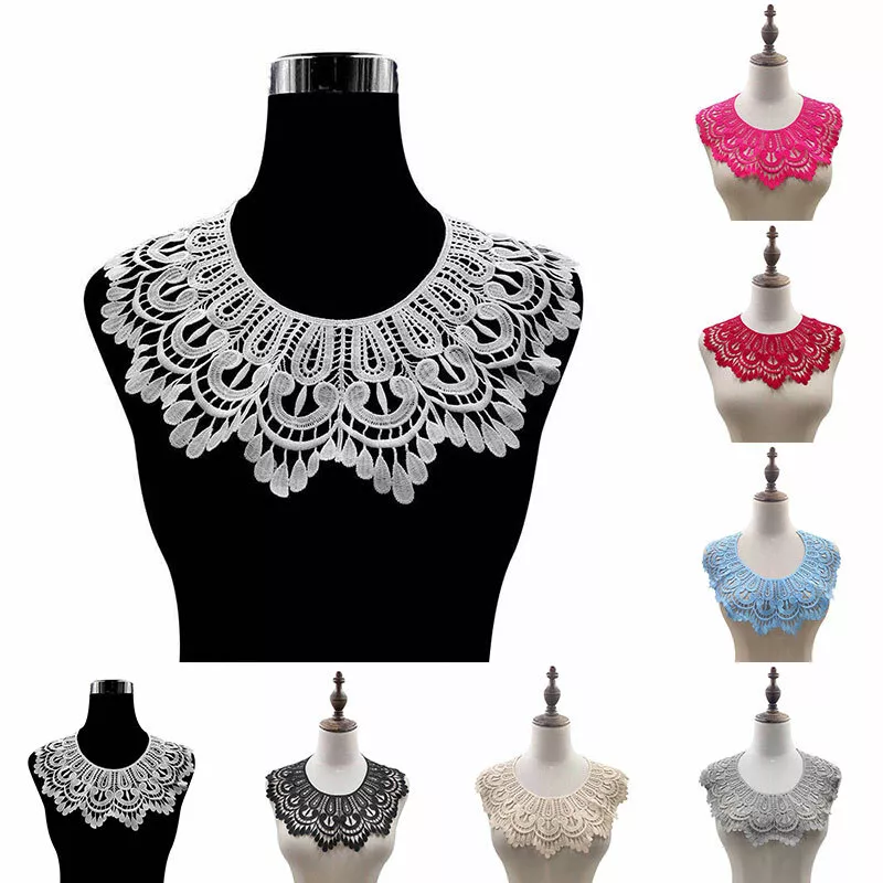 Lace Embroidered Neckline Neck Collar Trim DIY Dress Clothes Sewing Applique