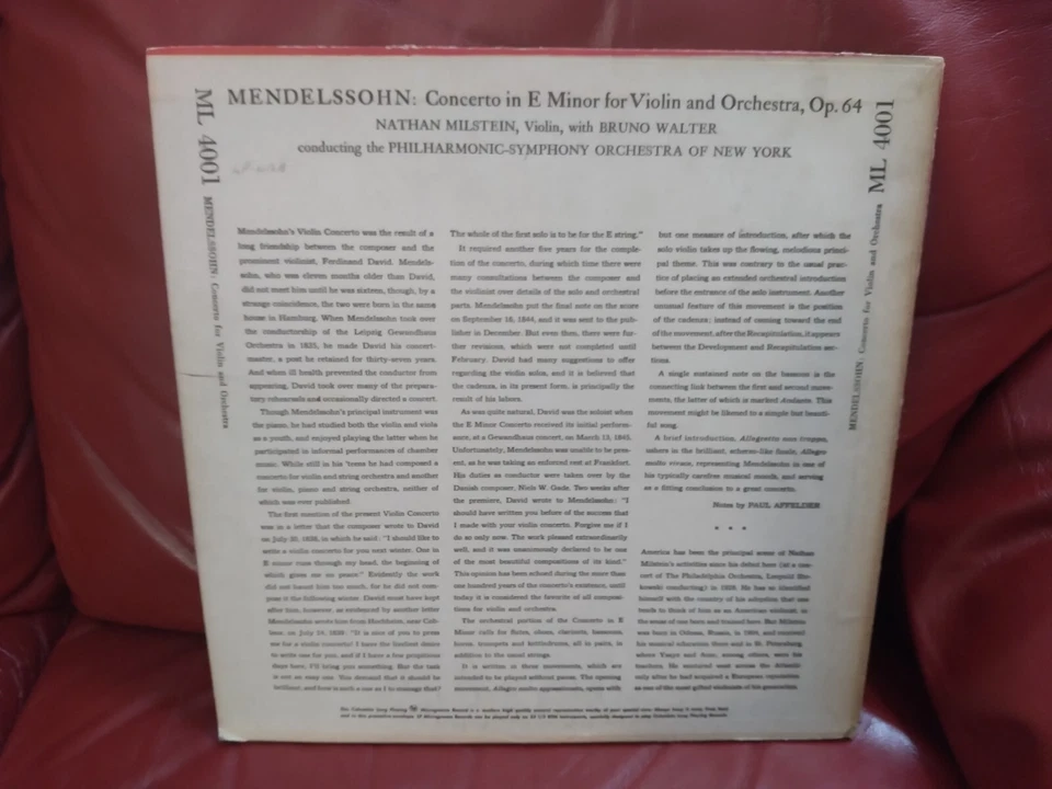 The First LP Columbia ML 4001 w/ original Steinweiss red sleeve June 1948 - Image 4 of 4