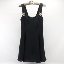Vintage Jessica Howard Black Cocktail Dress Sz 10 Rhinestone Strap A-Line Y2K