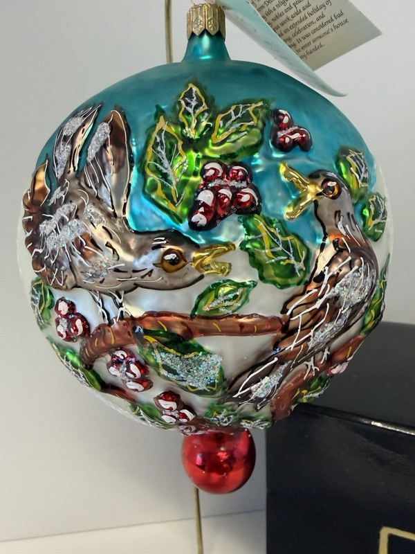 Christopher Radko 4 CALLING BIRDS Blown Glass Ornament 12 Days Four Ltd Ed