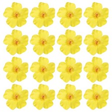 16Pcs Hawaiian Hibiscus Flowers Foam Artificial Flowers Hair Clip Yellow